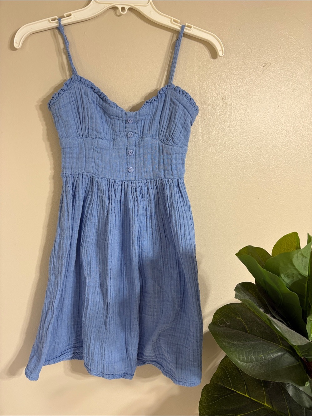 Aeropostale Light Blue Mini Dress with Spaghetti Straps